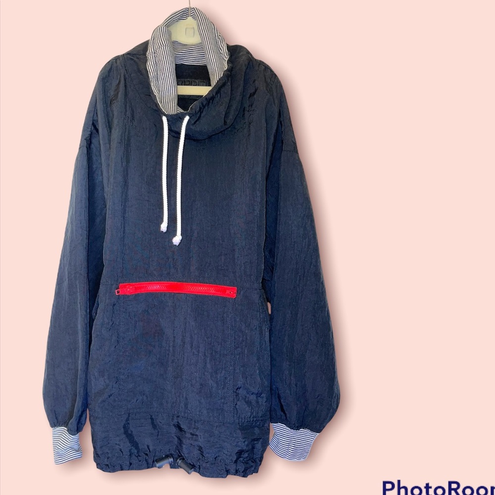 (M) ESPIRIT navy blue pullover windbreaker jacket